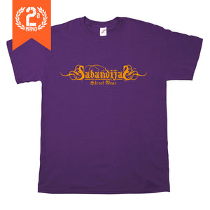 2ª MANO: Camiseta manga corta hombre SABANDIJAS logo morada