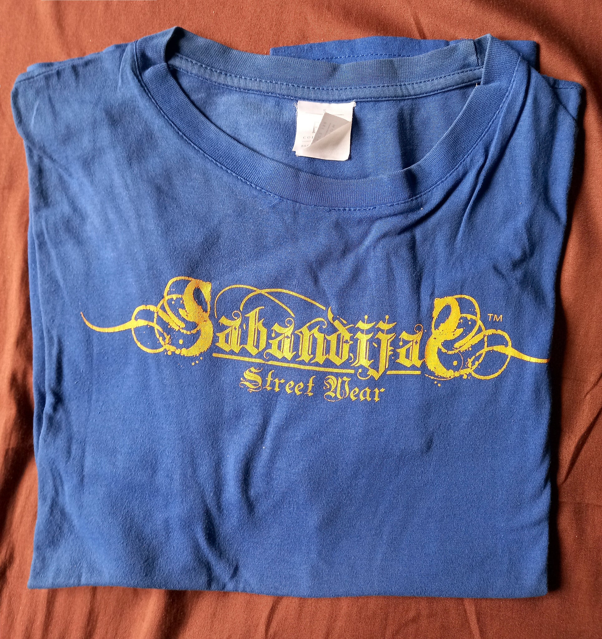 2ª MANO: Camiseta manga corta hombre SABANDIJAS logo azul