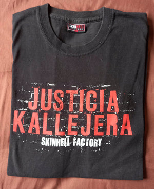 2ª MANO: Camiseta manga corta hombre SKINHELL FACTORY justicia kallejera