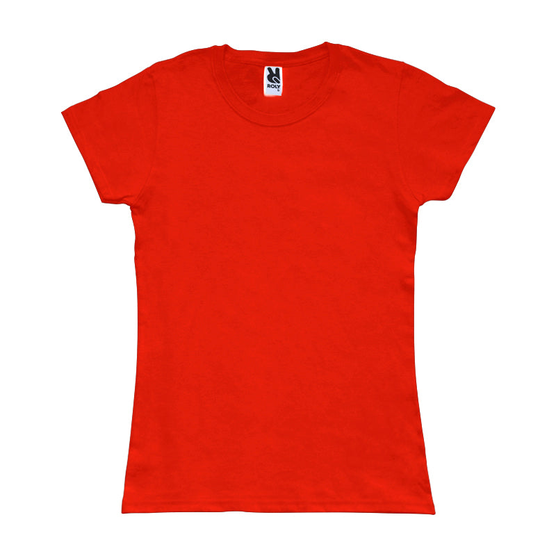 Camiseta roja manga corta mujer SIN ESTAMPAR