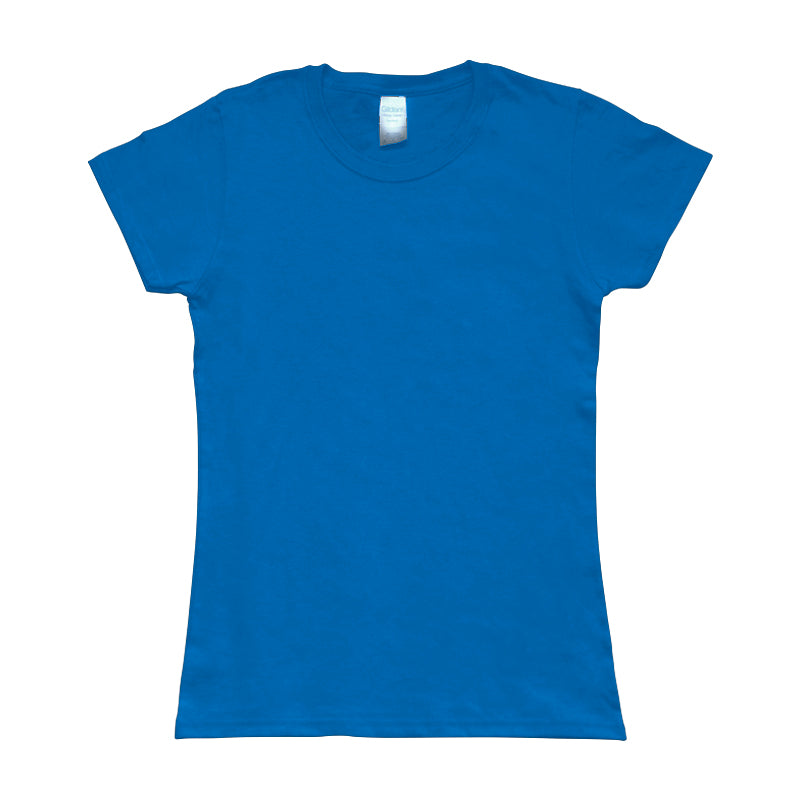 Camiseta azul manga corta mujer SIN ESTAMPAR