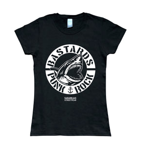 Camiseta manga corta mujer BASTARDS tiburón punk rock
