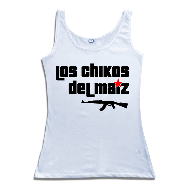 Camiseta tirantes mujer LOS CHIKOS DEL MAÍZ logo