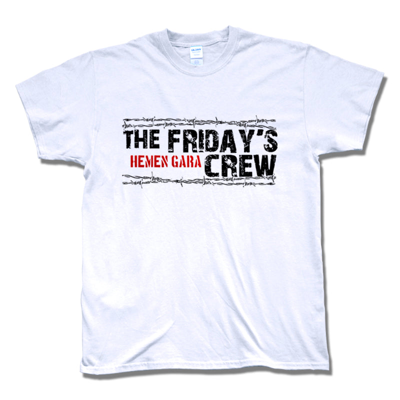 Camiseta manga corta hombre THE FRIDAY'S CREW hemen gara en blanco