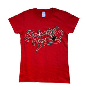 Camiseta manga corta mujer ANIMALES MUERTOS logo en rojo