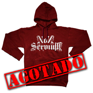Sudadera roja capucha NON SERVIUM logo
