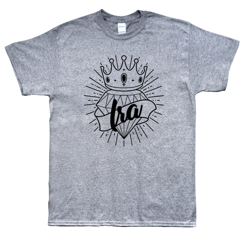 Camiseta gris manga corta hombre IRA rap save the queen