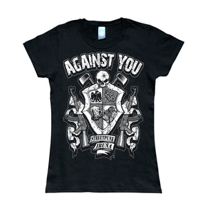 Camiseta manga corta mujer AGAINST YOU escudo metralletas