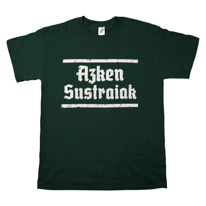 Camiseta manga corta hombre AZKEN SUSTRAIAK logo blanco sobre verde