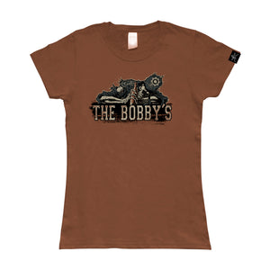 Camiseta manga corta mujer THE BOBBY'S esqueleto, marrón