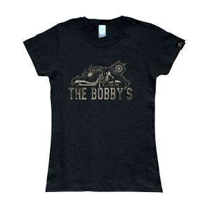 Camiseta manga corta mujer THE BOBBY'S esqueleto, negro