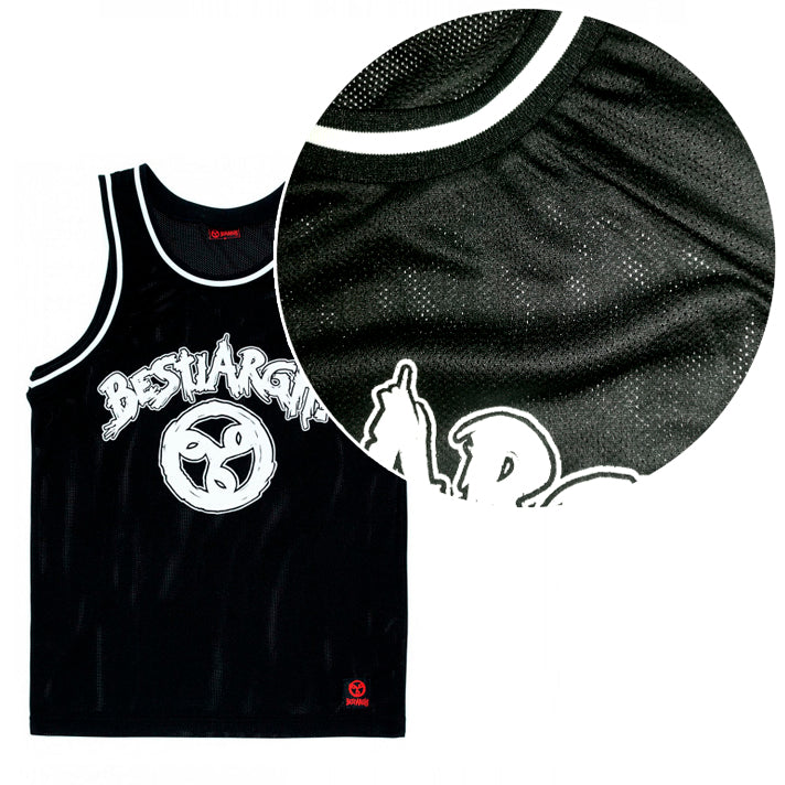 Camiseta basket hombre BESTIARGH! 666 negro/blanco